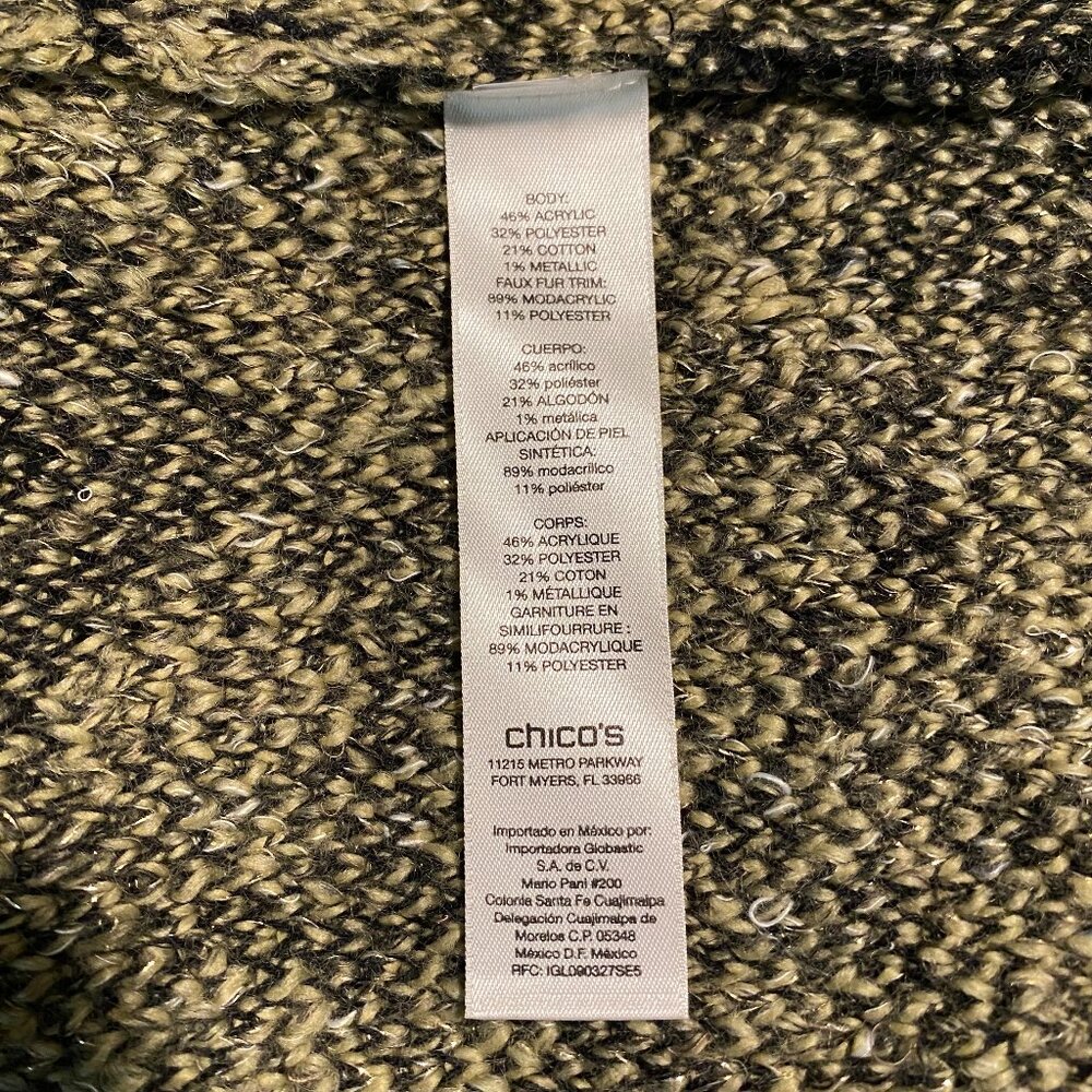 Chico’s Marielle Faux-Fur Cardigan Size 3 (16-18) - Picture 9 of 9